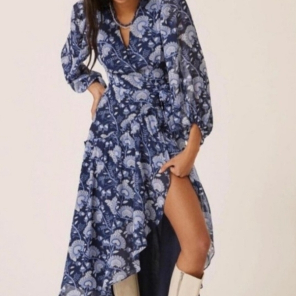 Dresses & Skirts - Anthropologie Hutch Geo Paisley Floral Wrap Maxi Dress Size:S